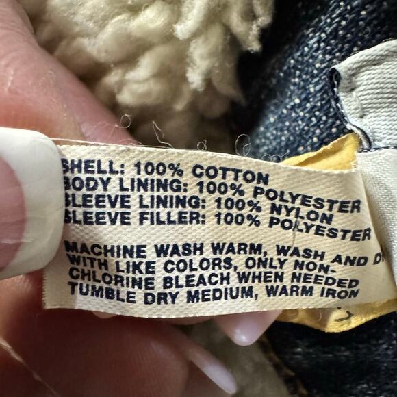 Gap Men’s Sherpa-Lined Icon Denim Jacket Size Large Medium Wash Blue Classic - Picture 8 of 8